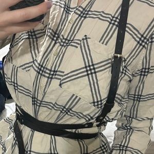 Faux leather harness with belts